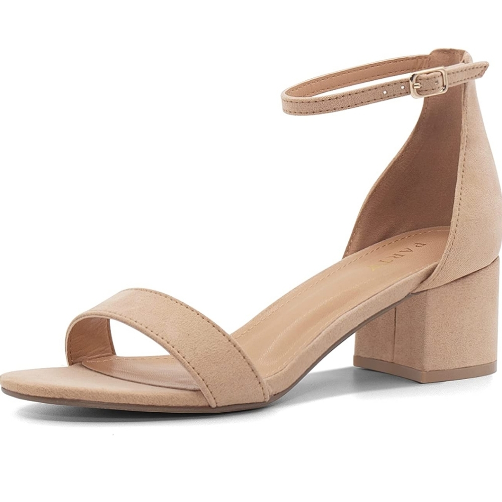 Open Toe Ankle Strap Block Heel Sandals - NWT